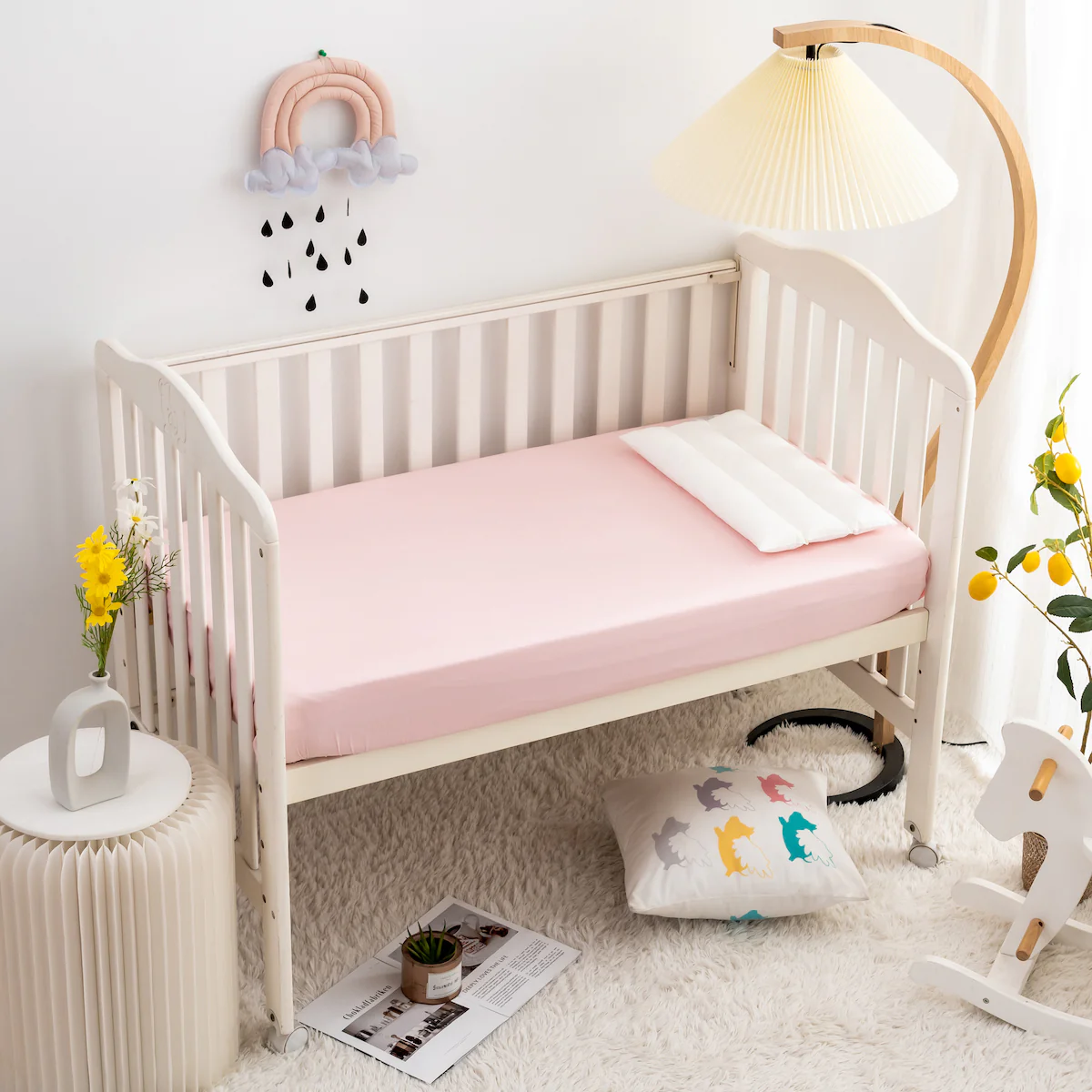 Baby Crib Fitted Sheet- PK/BL - Image 6