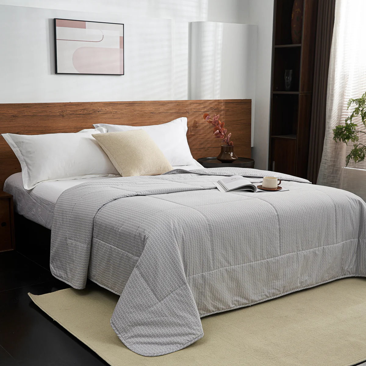 Eta  Mist White  Cotton Light Comforter - Image 7