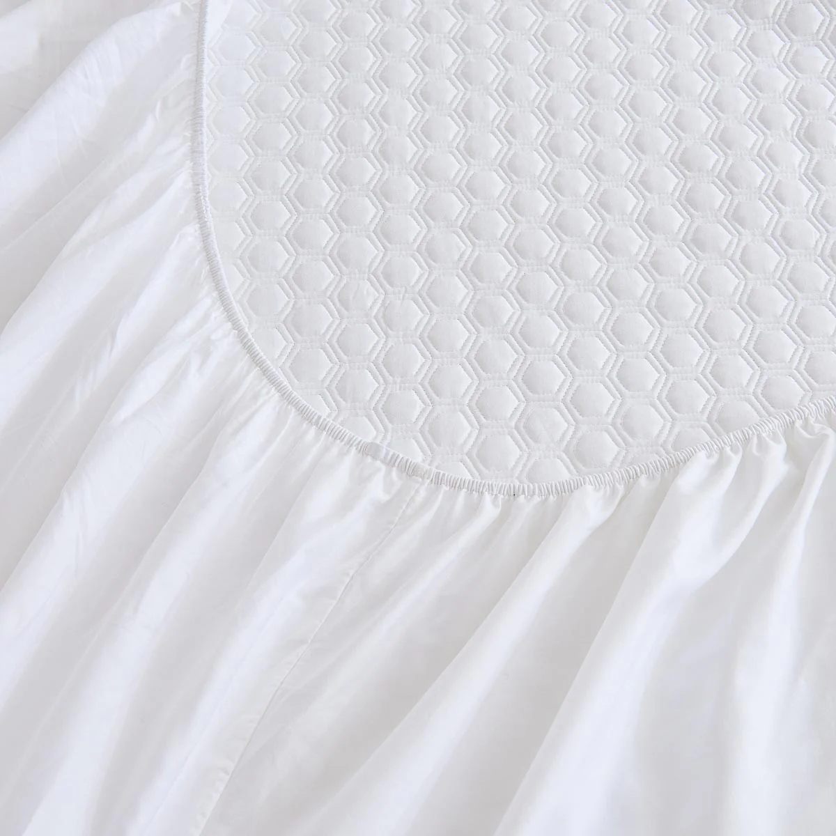 Solid White Quilted Cotton Mattress Topper - Image 7