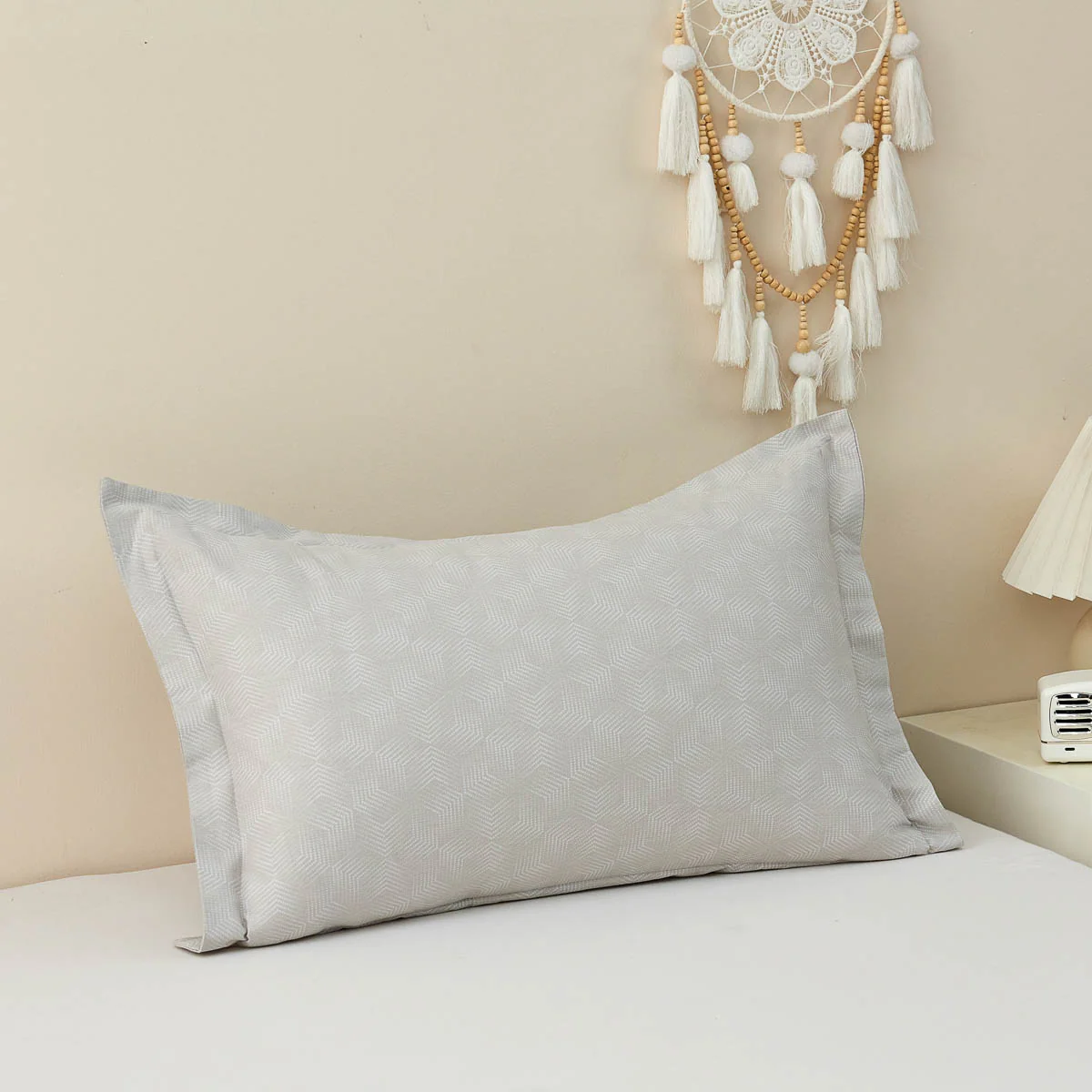 Upsilon Smoky Gray Pattern Cotton Pillow Sham - Image 6