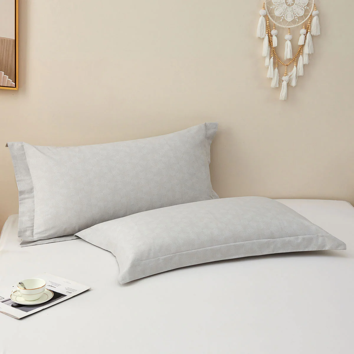 Upsilon Smoky Gray Pattern Cotton Pillow Sham - Image 9